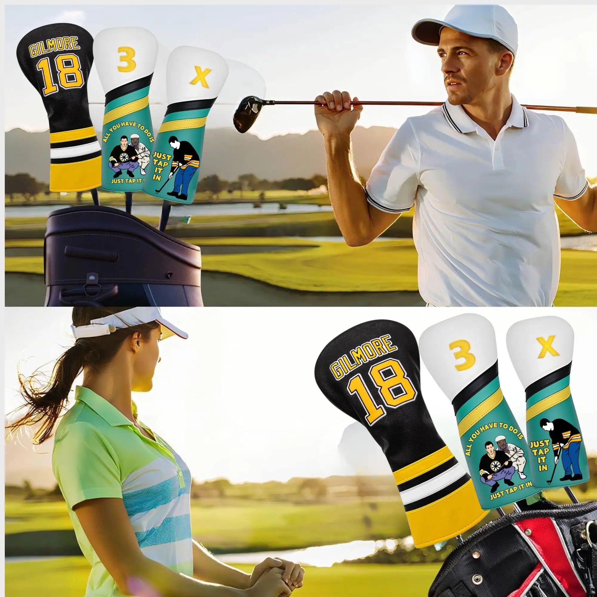 Themed Golf Club Headcover for Drivers, Fairway Woods, Hybrid/Rescue, SET.