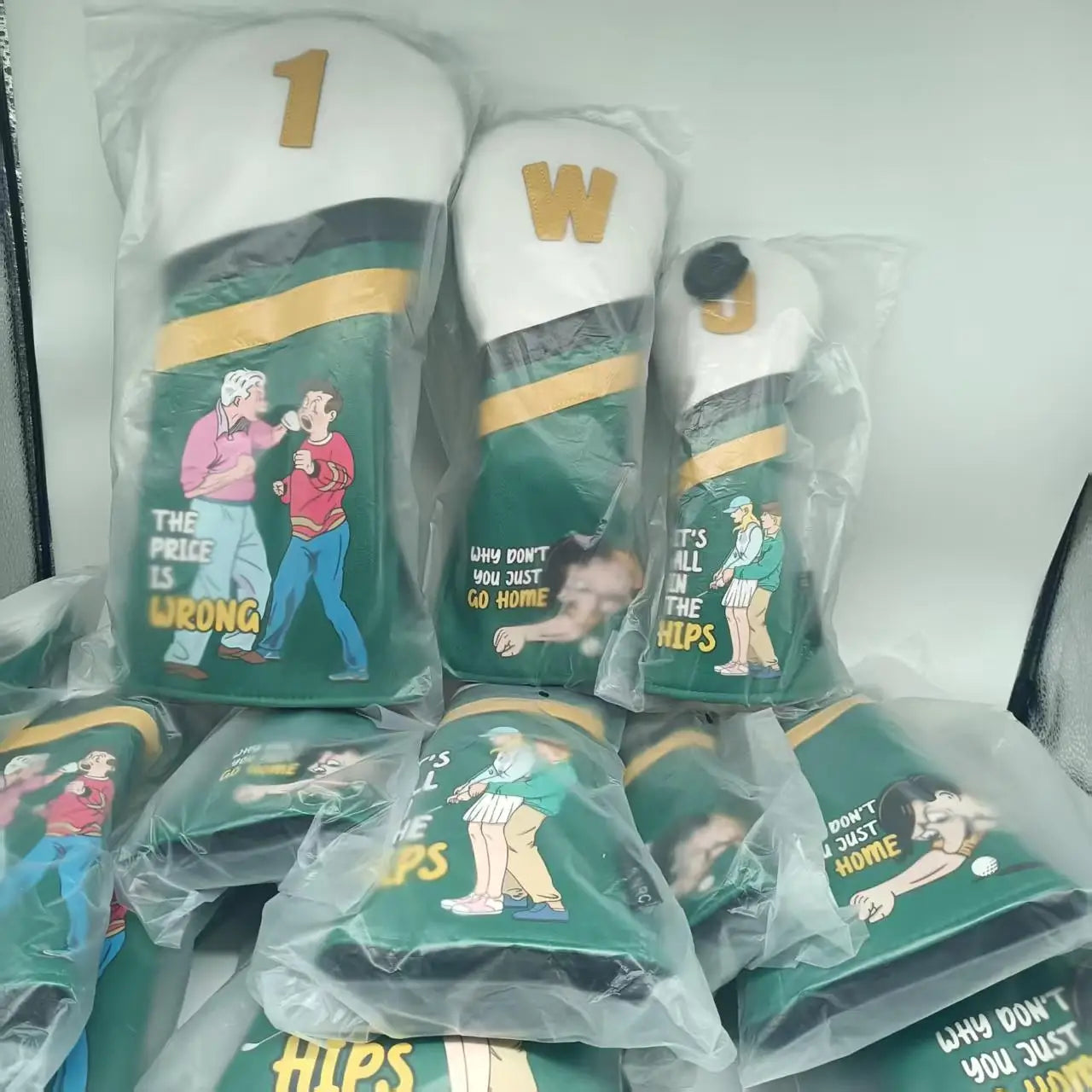 Humorous And Funny Golf Club Covers, Featuring American-style quirky headgear for driver, fairway wood, and hybrid Anti-Scratch