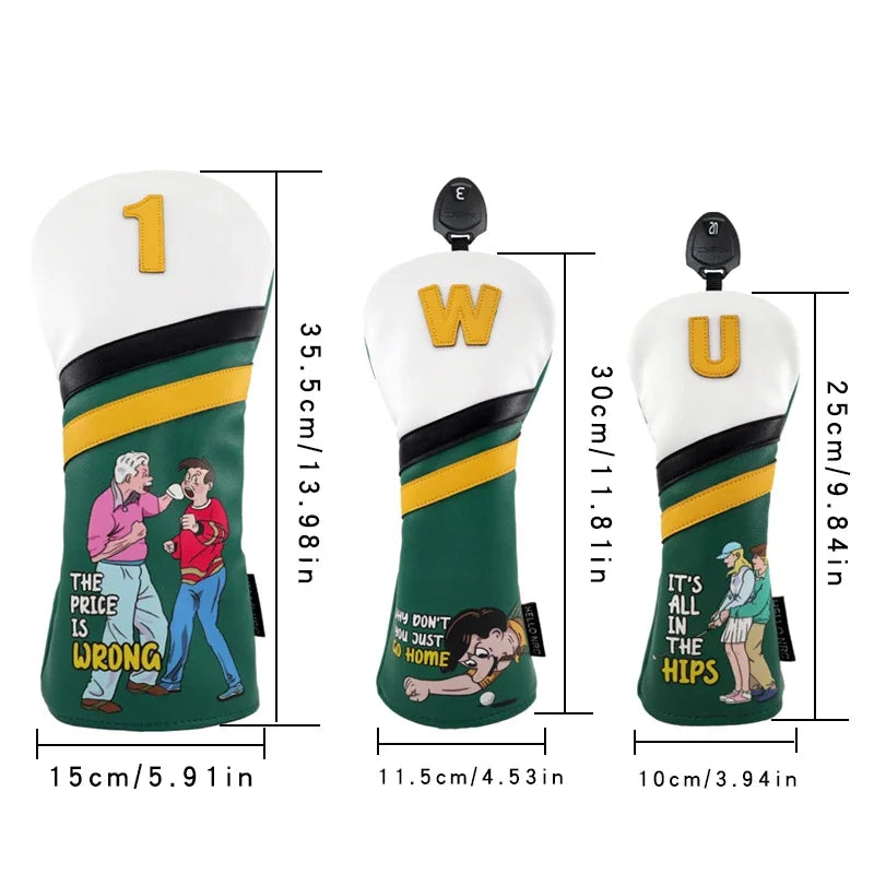 Humorous And Funny Golf Club Covers, Featuring American-style quirky headgear for driver, fairway wood, and hybrid Anti-Scratch