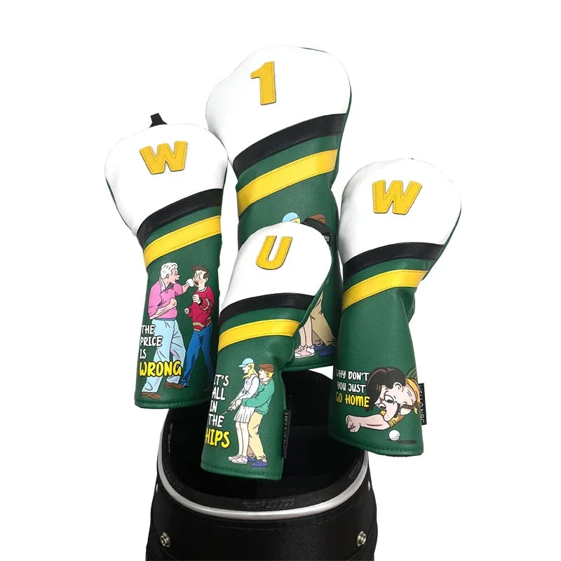 Humorous And Funny Golf Club Covers, Featuring American-style quirky headgear for driver, fairway wood, and hybrid Anti-Scratch